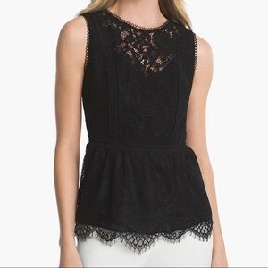 WHBM Black Lace Sleeveless Top
